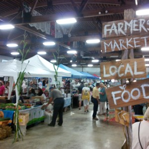 A bustling farmer's market! 